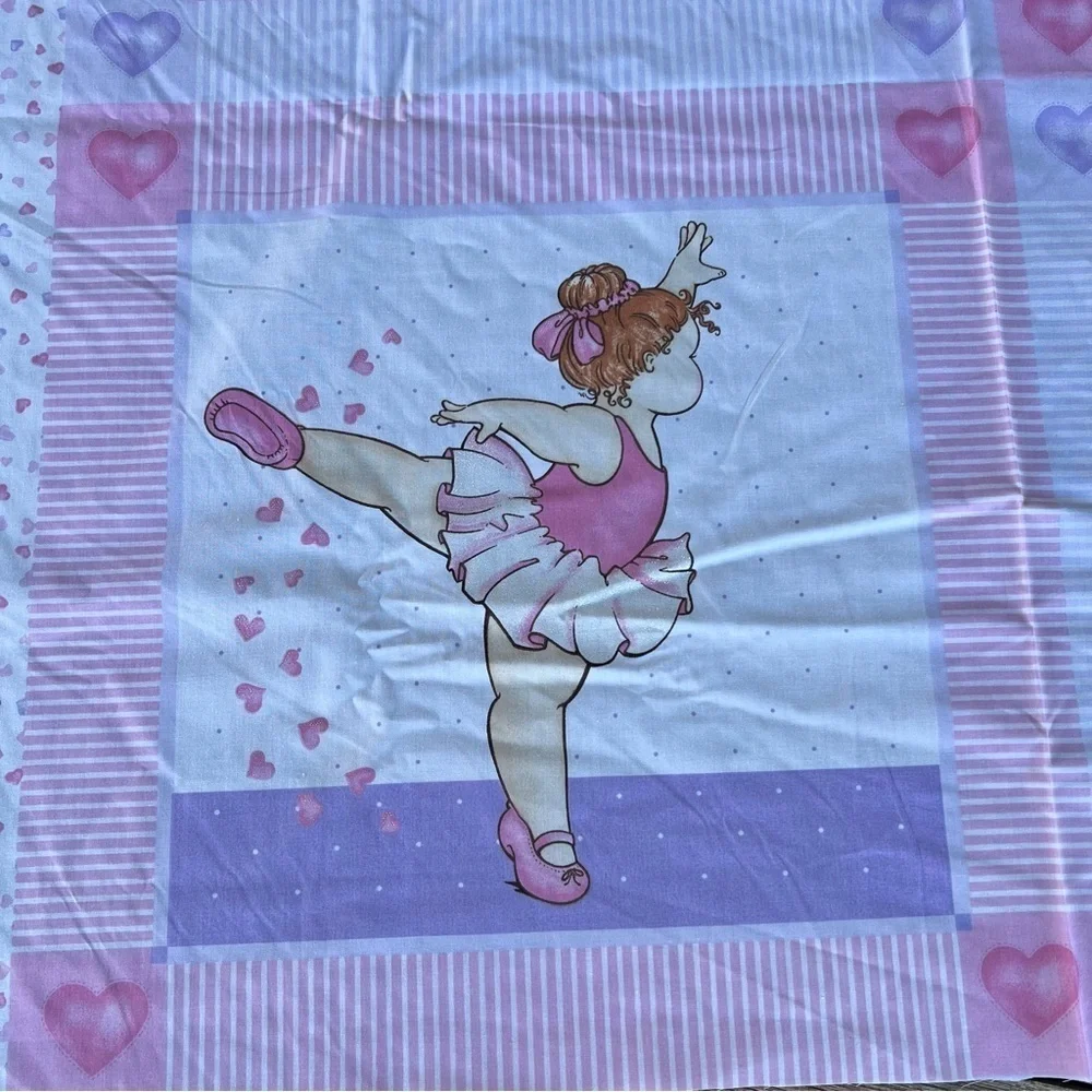 Daisy Kingdom Ballerina Babies #4342 4 Block Pillow Panel Glitter Pastel 36x46